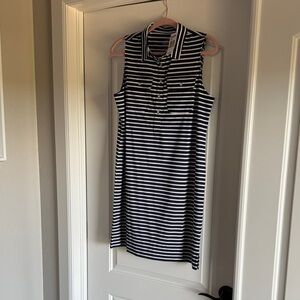 Vineyard Vines Navy and White Striped Sleeveless Polo Dress
